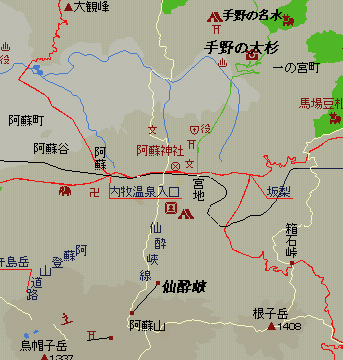 阿蘇/一の宮・仙酔峡map