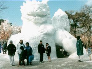 九重町氷の祭典/雪像は大きいですよ
