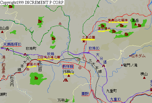 玖珠町周辺マップ